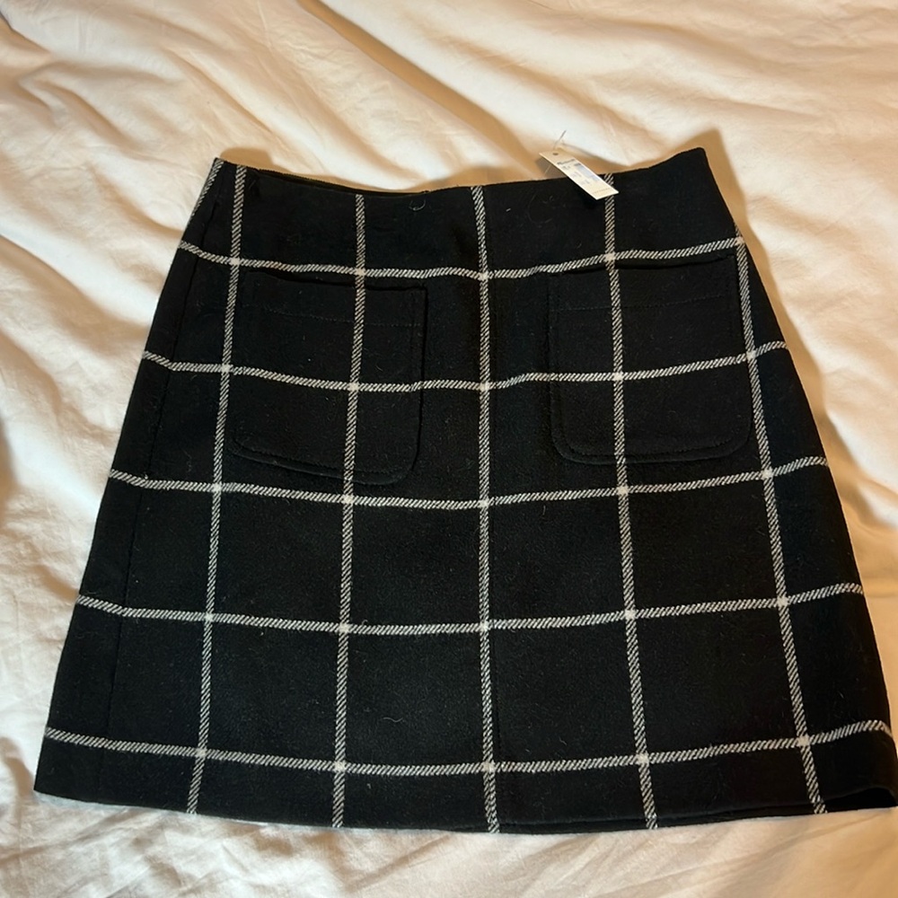Madewell window pane skirt